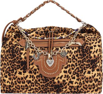 True Religion Leopard Print Soft Hobo Bag
