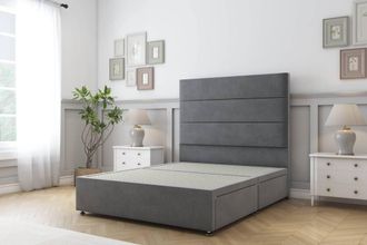 Sloomy Texas Coniston Divan Bed Base 2 Drawers Foot-End - 54 Headboard in Dark Grey | Size: Super King