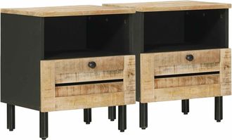 vidaXL Mesita De Noche 2 Uds. Natural 40 X 33 X 46 Cm Vidaxl