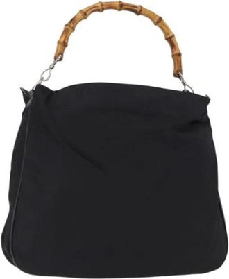 Gucci Pre-owned Handbags, female, Black, Size: ONE SIZE Pre-owned Canvas Handbag