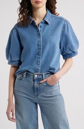 Frame Denim The Billow Sleeve Denim Shirt in Subtle at Nordstrom Rack, Size X-Large