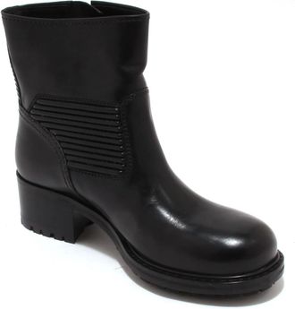 Car Shoe Italiaanse Leren Dameslaars - Dames - Enkellaarsjes - Zwart - 36 EU - Leer - Schoenen