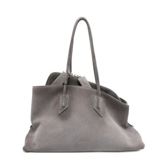 The Attico Grey Leather Shoulder Bag - female - The Attico - Shopping Bags - Gray - ONE SIZE - Bags