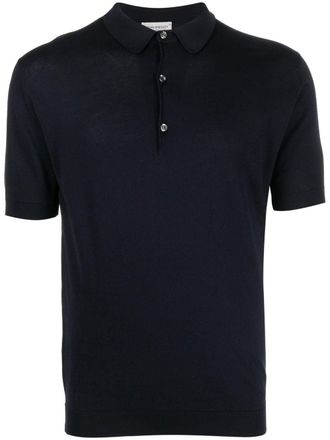 John Smedley fine-knit polo shirt - Blue