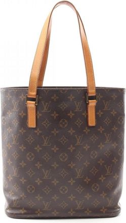 Louis Vuitton Brown Coated Canvas Leather Tote Bag (Pre-Owned)