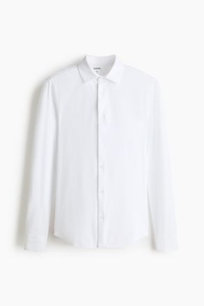 H&M Hemd mit Four-way-Stretch in Slim Fit - Weiss