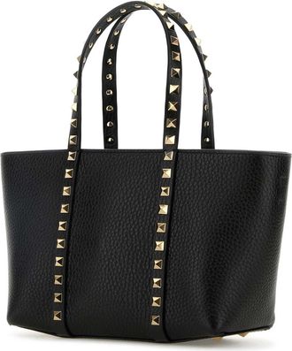 Valentino Garavani Womens Black Leather Medium Rockstud Handbag Nero Borse A Mano Bag