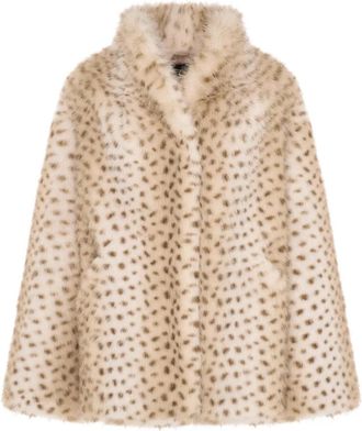 Cesare Gaspari Cropped Faux Fur Jacket - Dames - Jassen - Beige - L - Polyester - Jassen