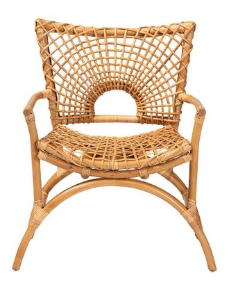 Baxton Studio Mamba Bohemian Rattan Arm Chair