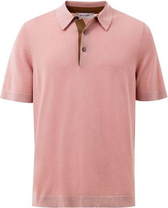 Gran Sasso Mens Knit Polo Short Sleeve - Coral Cotton - Size EU 50 (Mens)