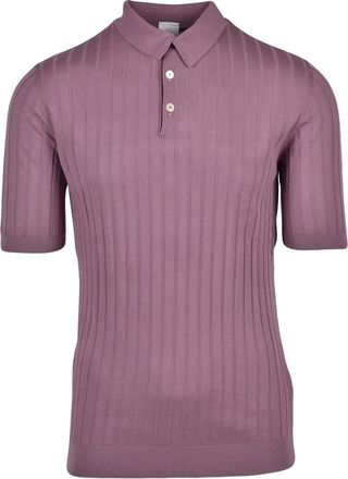 Eleventy Knit Polo Shirt - Old Rose