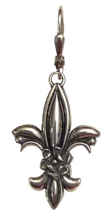 Madison New York Womens Magnolia Fleur De Lis Earrings In Silver