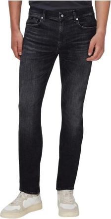7 For All Mankind Slim Fit Jeans - Donkerblauw - Heren - Slim Fit Jeans - Zwart - W29 - Katoen - Jeans
