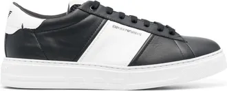 Emporio Armani Black Leather Sneakers