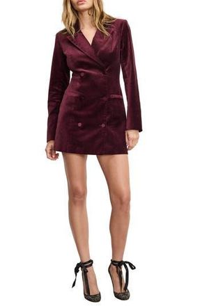 Good American Exec Velvet Blazer Minidress in Fig007 at Nordstrom Rack, Size Medium