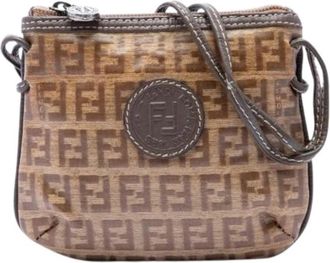 Fendi Pre-owned Canvas Crossbody Bag - Dames - Vintage Schoudertas - Bruin - ONE Size - Vintage