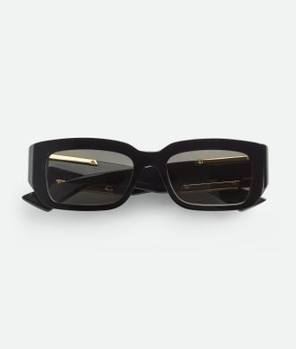 Bottega Veneta Dash Rectangular Sunglasses - Black - Unisex - 100% Polyamide