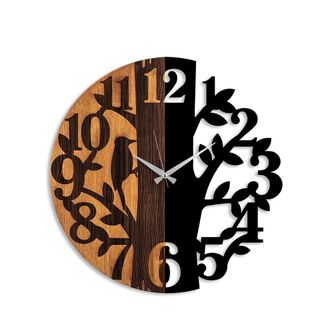 Asir Group LLC Reloj De Pared De Madera, Decoraci&oacute;n Natural. Clock Nuez Negro