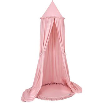 OEM Conjunto: Dosel Colgante De Algod&oacute;n Para Habitaci&oacute;n Infantil Y Alfombra Con Volante - Rosa Empolvado