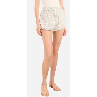 Cami NYC Cotton & Silk Drawstring Shorts in Coastal Paisley at Nordstrom, Size X-Large