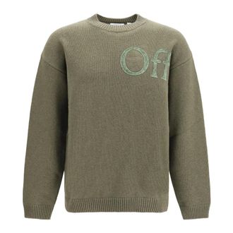 Off-white Jersey de cuello redondo con logo compartido Bookish - Knitwear - Hombre - Verde - XL