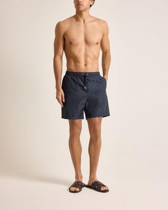 Orlebar Brown Mastiff Longest-Length Relaxed Fit Drawcord Swim Shorts in Granite at Nordstrom, Size 28
