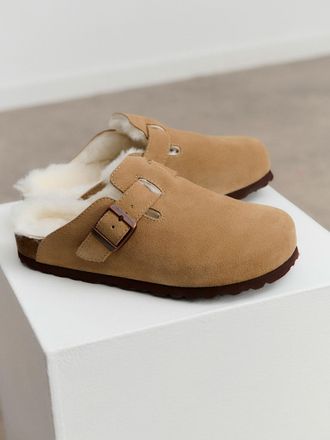 Rosemunde Sandale ROSEMUNDE Evelyn Leather Sandals, Damen, Gr. 36, beige (taupe), Obermaterial: 100% Rindveloursleder. Futter: 100% Lammfell, Schuhe Sandale, La