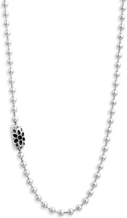 Good Art Hlywd Mens Triple Cutout A Poplock Necklace in Sterling Silver at Nordstrom, Size 24