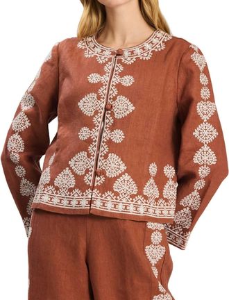 Tyler B&ouml;e Pia Linen Embroidered Jacket In Sequoia