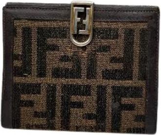 Fendi Pre-owned Vintage Portemonnee - Dames - Vintage Accessoires - Bruin - ONE Size - Leer - Vintage