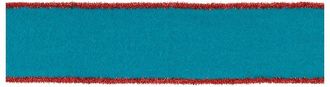 Melrose International Set Of 2 Blue Wool & Red Wired Ribbon