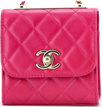 Chanel Trendy CC Clutch with Chain gewatteerde lamsleren kleine crossbodytas - Roze