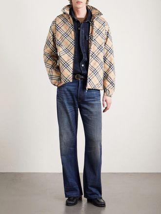 Burberry Hooded Checked Shell Jacket