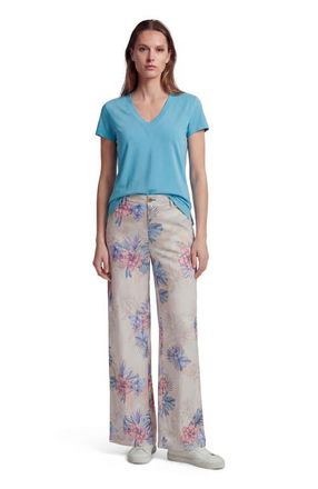 Lords of Harlech Exotic Floral Womens Wide Leg Pant in Exotic Floral Neutral at Nordstrom, Size 12