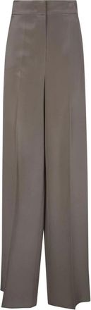 Max Mara Pianoforte Wijde Pijpen Satijnen Broek - Dames - Wijde Broeken - Bruin - XS - Satijn - Broeken