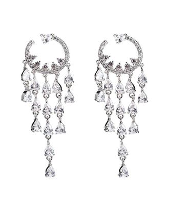 Eyecandy LA Eye Candy La Luxe Collection Rhodium Plated Cz Scarlett Dangle Earrings