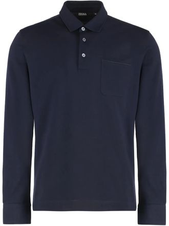 Ermenegildo Zegna Poloshirt met lange mouwen - Blauw