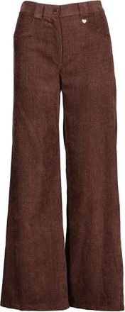 Am&eacute;lie & Am&eacute;lie New Calabria Broeken - Dames - Wijde Broeken - Bruin - M - Polyester - Broeken