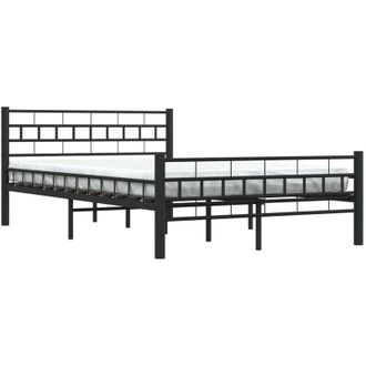vidaXL Bed Frame without Mattress Black Steel 120x200 cm Vidaxl