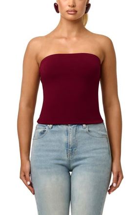Naked Wardrobe Smooth Crop Tube Top in Sangria at Nordstrom, Size X-Small