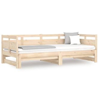 Berkfield Home Pull-out Day Bed Solid Wood Pine 2x(80x200) cm in Natural