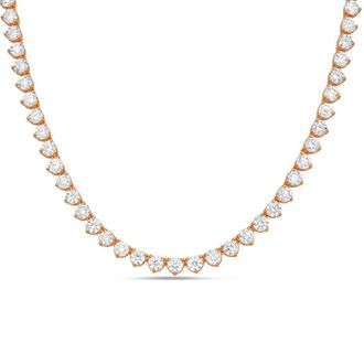 Diana M. Jewels 14kt Rose Gold 20cts Lab Grown Diamond 3 prong Tennis Necklace