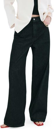 Mango High Waist Balloon Jeans in Black at Nordstrom, Size 10