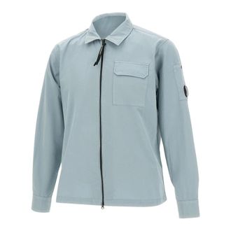 C.P. Company Light Jackets, male, Blue, Size: XL Gabardine Overshirt