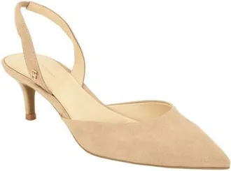 Tommy Hilfiger Tanna Slingback Pointed Toe Kitten Heel Pump in Taupe at Nordstrom, Size 6.5