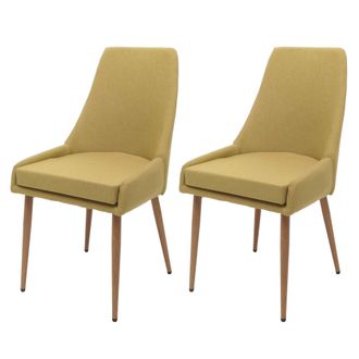 Hhg Hhg - Nunca Usado] Lote De 2 Sillas De Comedor 069, Silla De Cocina Silla Tapizada, Tela/textil (280g/m&sup2;) Metal, Verde