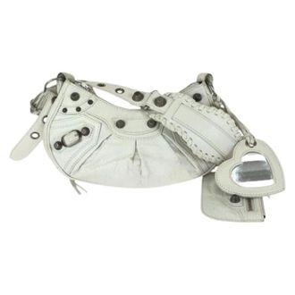 Balenciaga Pre-owned Shoulder Bags, female, White, Size: ONE SIZE Pre-owned Vintage Pochette Shoulder Bag
