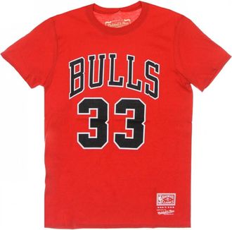 Mitchell & Ness Hombre, Camisetas, Rojo, Talla: L