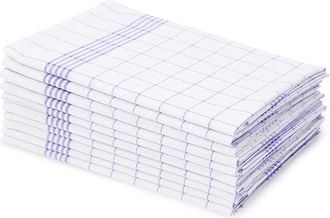 OEM Paquete De 12 Pa&ntilde;os De Cocina De Algod&oacute;n A Cuadros, 100% Algod&oacute;n, 45 X 62 Cm, Color Negro