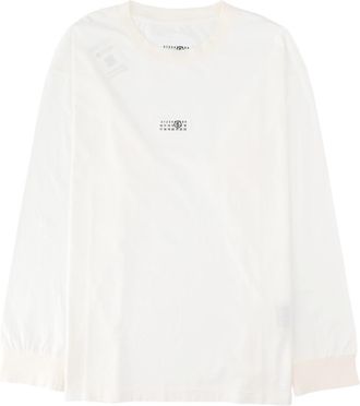 Maison Margiela Long-Sleeve Cotton Logo Top